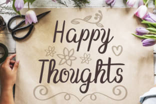 Happy Thoughts: A Modern Script Typeface for Editorial Design