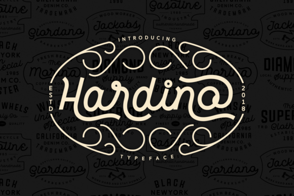 Hardino Font Review: A Swirly Script for Modern Brand Identity